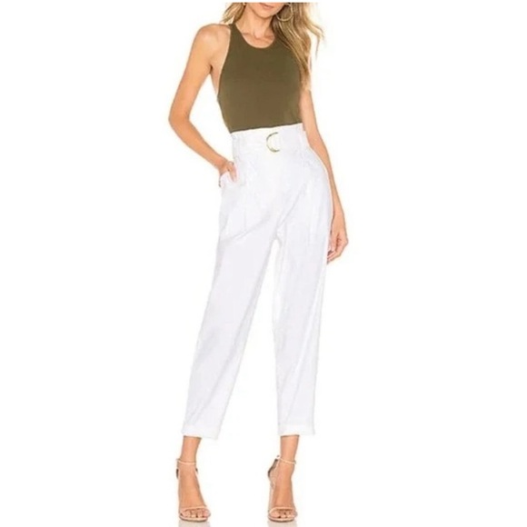ALC HIGH WAISTED WHITE PANTS LINEN BLEND SIZE 6 - Picture 1 of 15